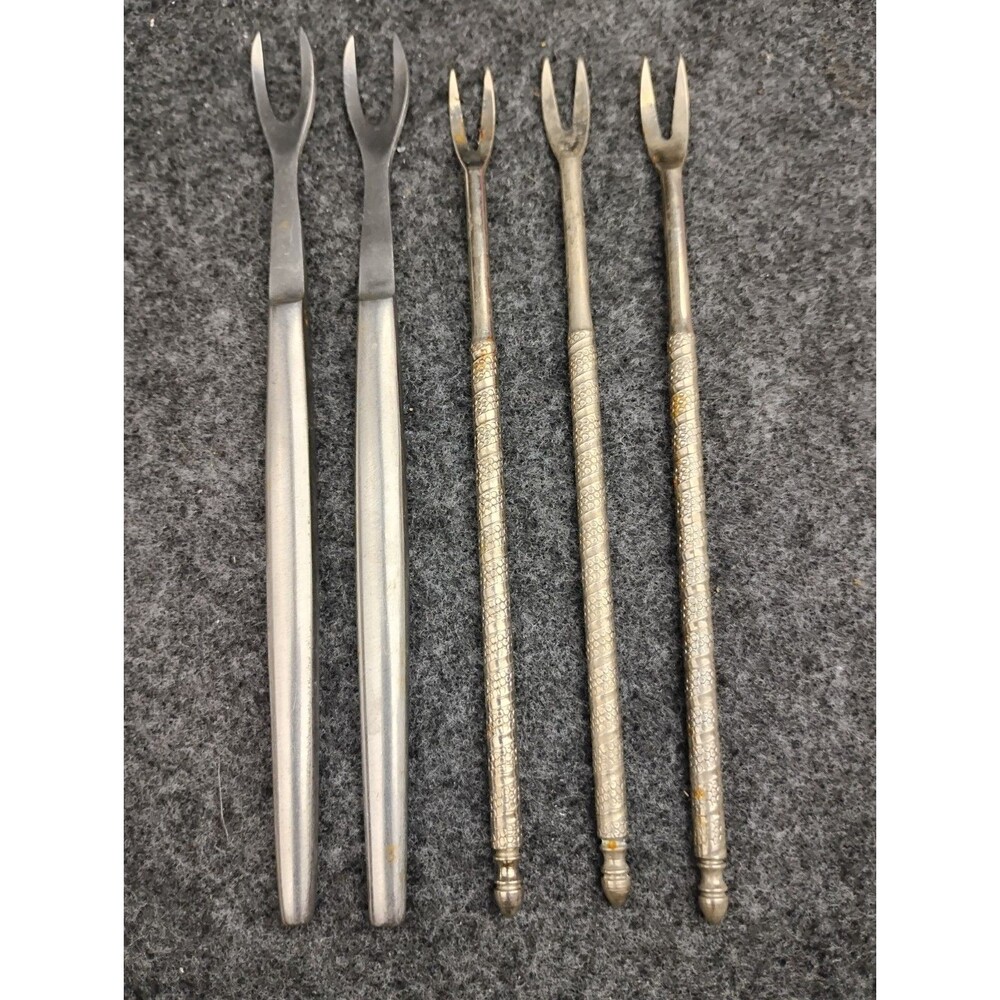 5 Vintage Stainless Steel Seafood Forks Lobster Crab Shellfish Nuts